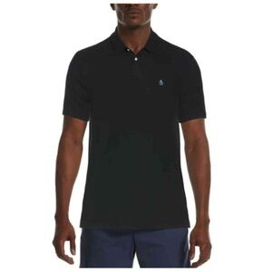 Original Penguin Classic Fit Black Short Sleeve Collared Preppy Polo Large